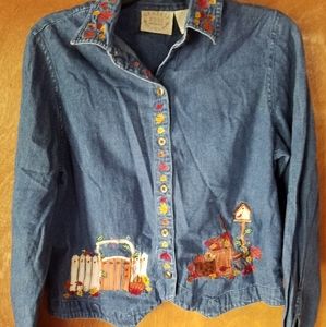 Khaki rose denim  shirt